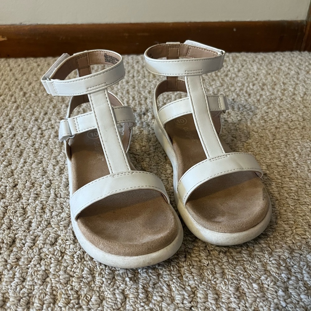 Girls White Sandals Size 10
